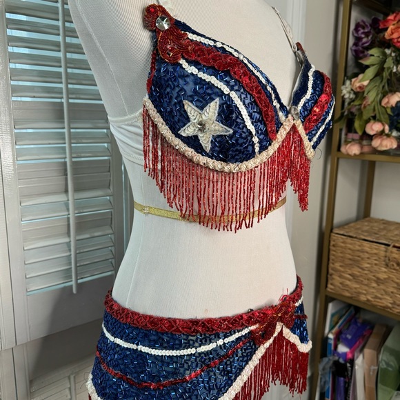 Other - Red White and Blue Cowgirl Cheerleader Costume